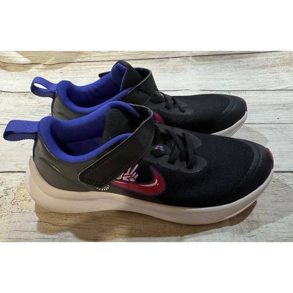 Nike Star Runner DJ4697-013 Running Sneakers Sz 1.5Y Pink Black Smiley Face